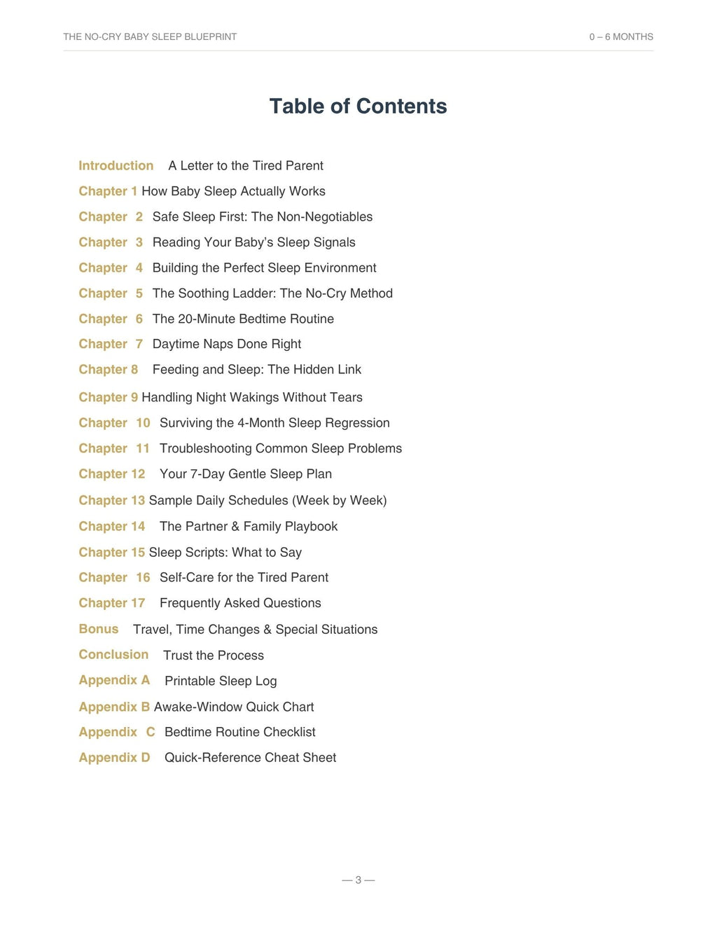 THE NO-CRY BABY SLEEP BLUEPRINT Instant download